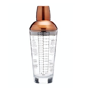 [바크래프트] 레시피 쉐이커 골드 650ml BarCraft Copper Finish Glass Cocktail Shaker, 650ml, Gift Boxed